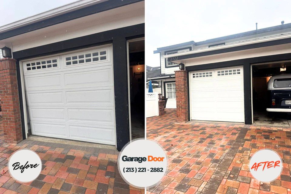 Before and after: garage door repair San Jose, CA